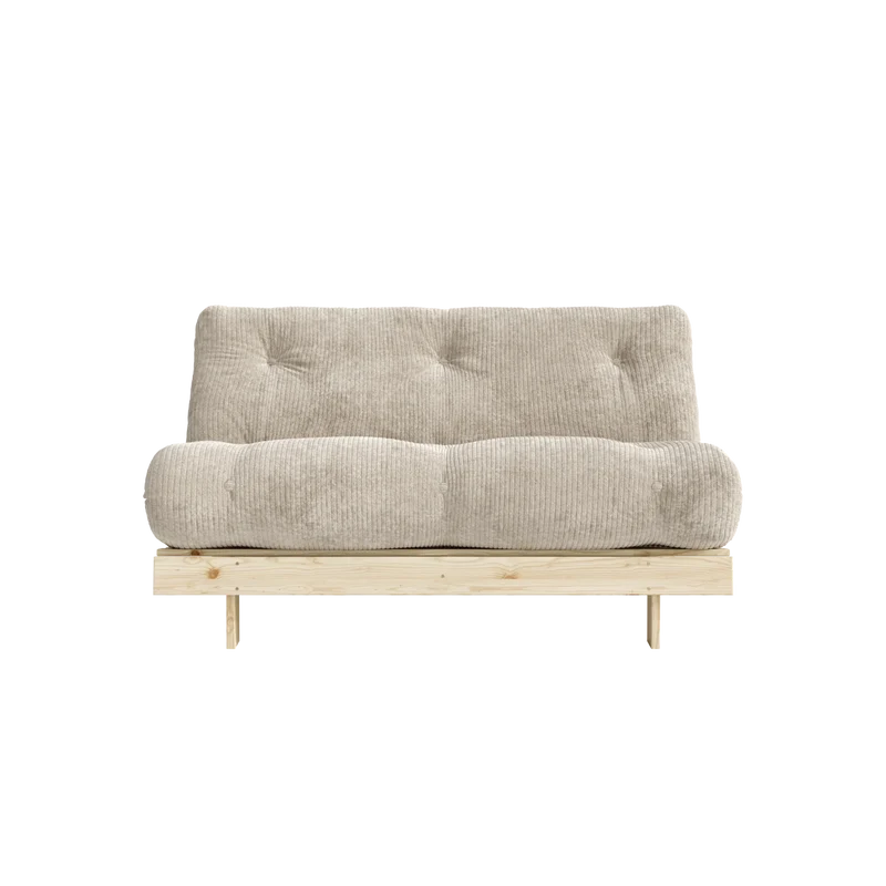 Canapé-lit en pin massif avec matelas beige 140x200cm Roots - Karup