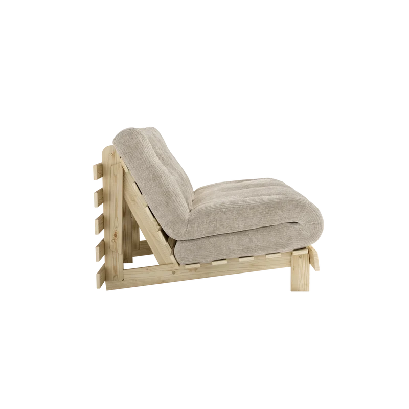 Canapé-lit en pin massif avec matelas beige 140x200cm Roots - Karup