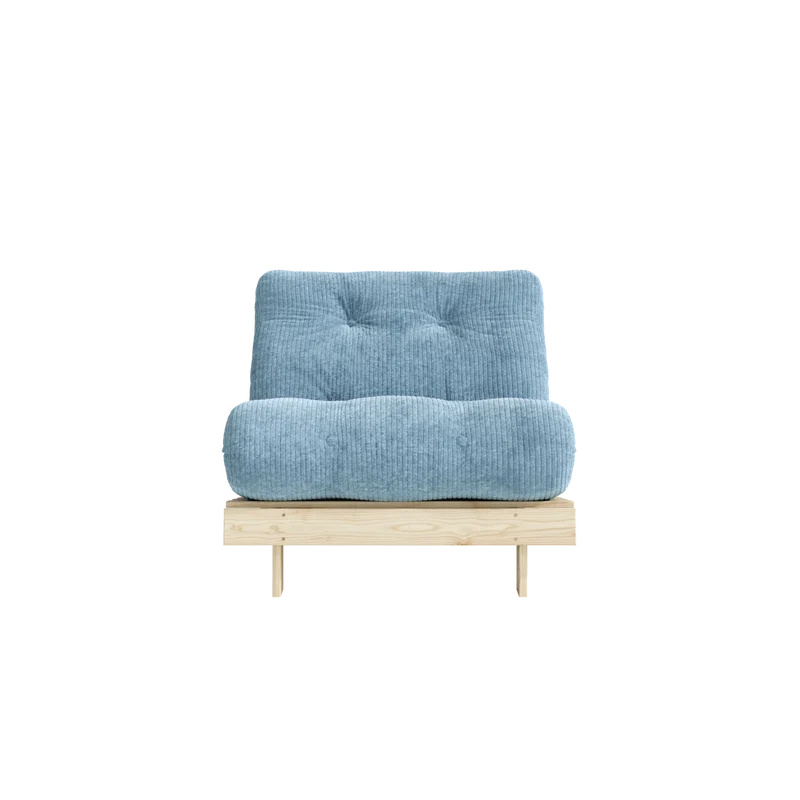 Canapé-lit en pin massif avec matelas bleu 90x200cm Roots - Karup