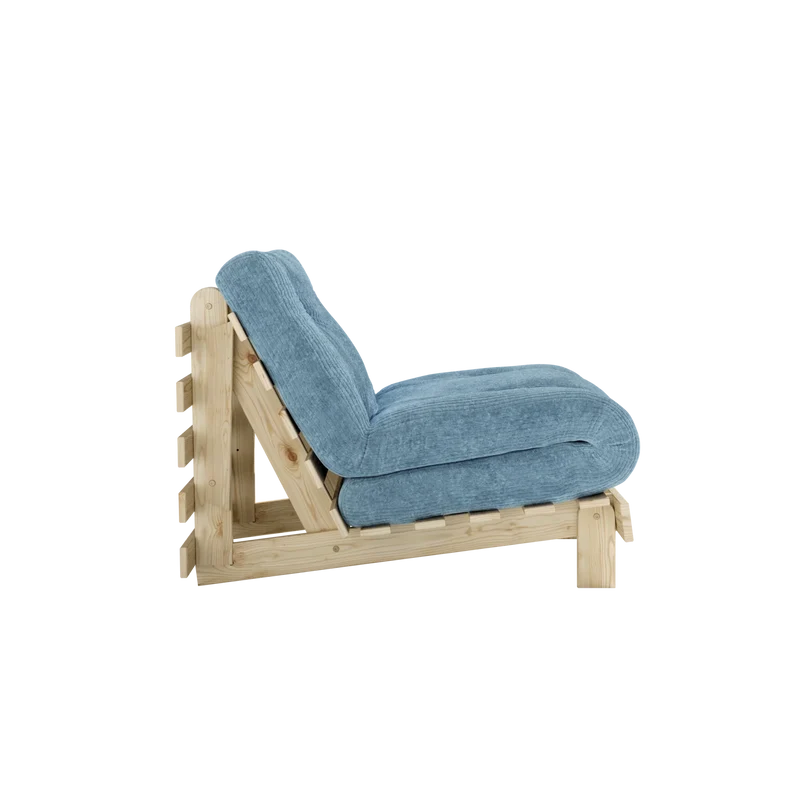 Canapé-lit en pin massif avec matelas bleu 90x200cm Roots - Karup