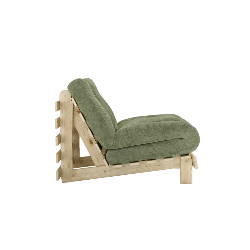 Canapé-lit en pin massif avec matelas vert 90x200cm Roots - Karup