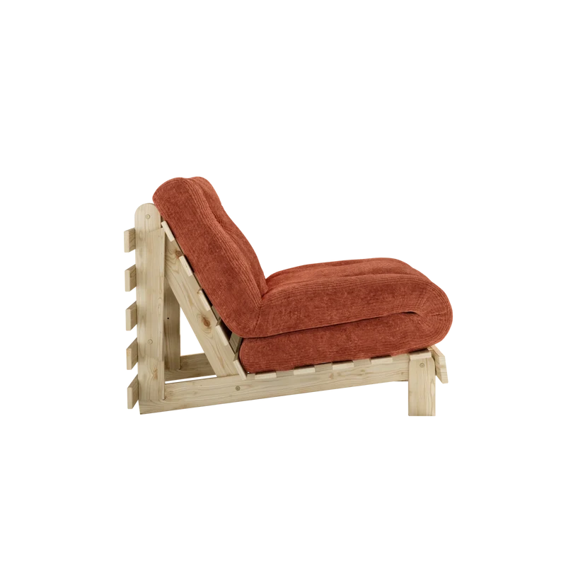 Canapé-lit en pin massif avec matelas retro orange 90x200cm Roots - Karup