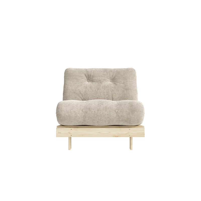 Canapé-lit en pin massif avec matelas crème 90x200cm Roots - Karup