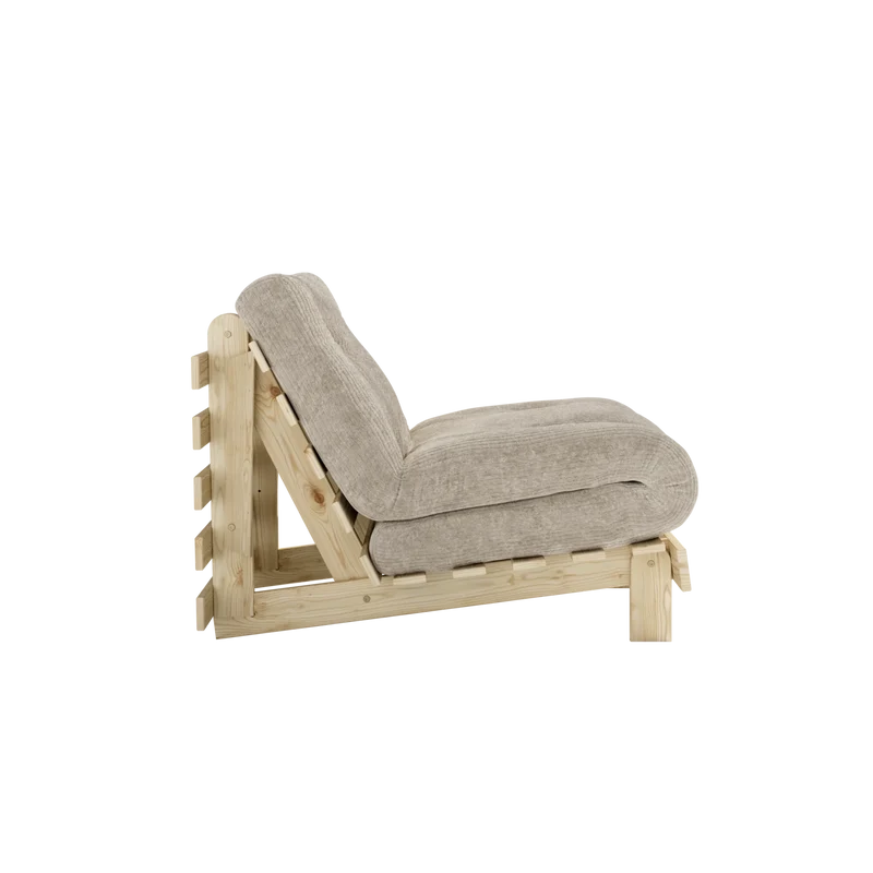 Canapé-lit en pin massif avec matelas crème 90x200cm Roots - Karup