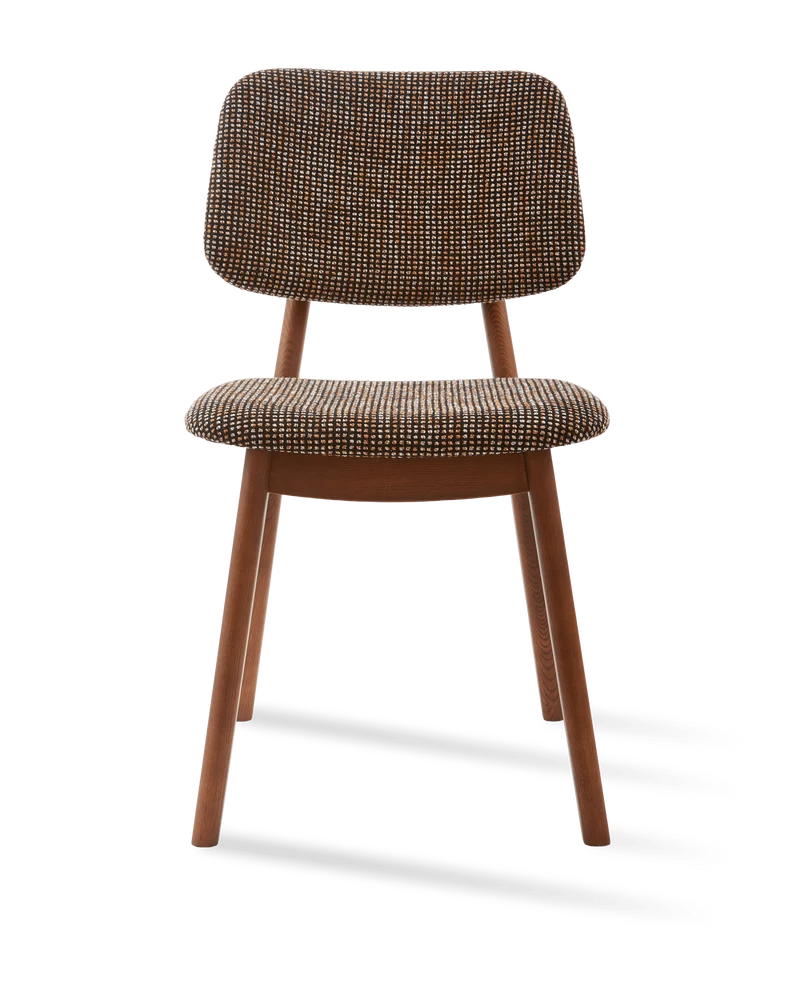 Chaise de salle à manger en tissu à motif marron et bois de frêne Speckled Happy Days - Pols Potten