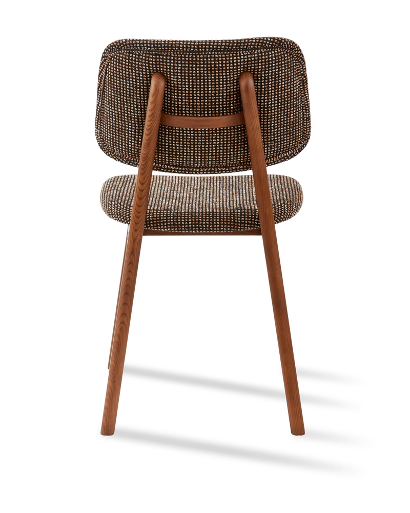 Chaise de salle à manger en tissu à motif marron et bois de frêne Speckled Happy Days - Pols Potten