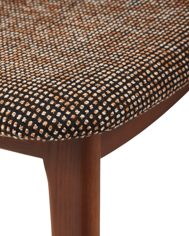 Chaise de salle à manger en tissu à motif marron et bois de frêne Speckled Happy Days - Pols Potten