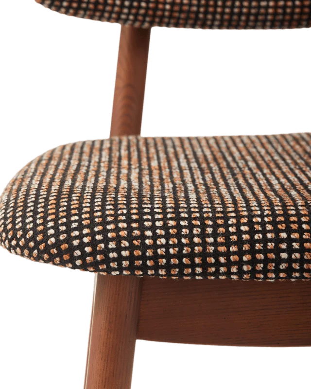 Chaise de salle à manger en tissu à motif marron et bois de frêne Speckled Happy Days - Pols Potten