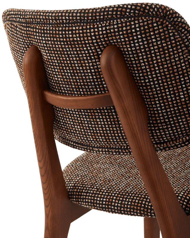 Chaise de salle à manger en tissu à motif marron et bois de frêne Speckled Happy Days - Pols Potten