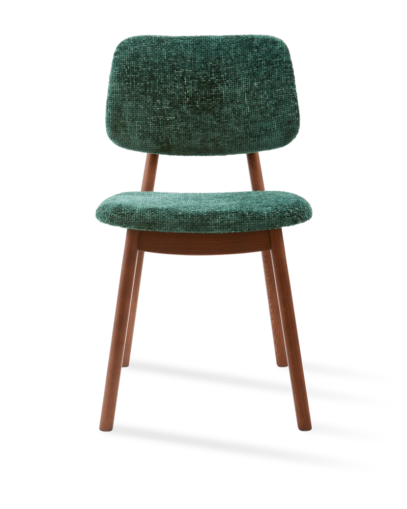 Chaise de salle à manger en tissu vert foncé et bois de frêne Greenish Happy Days - Pols Potten