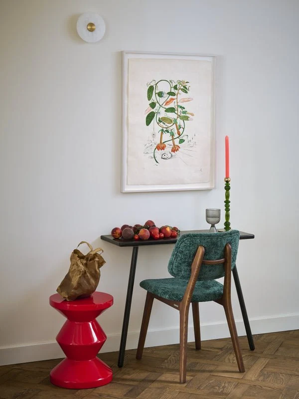 Chaise de salle à manger en tissu vert foncé et bois de frêne Greenish Happy Days - Pols Potten