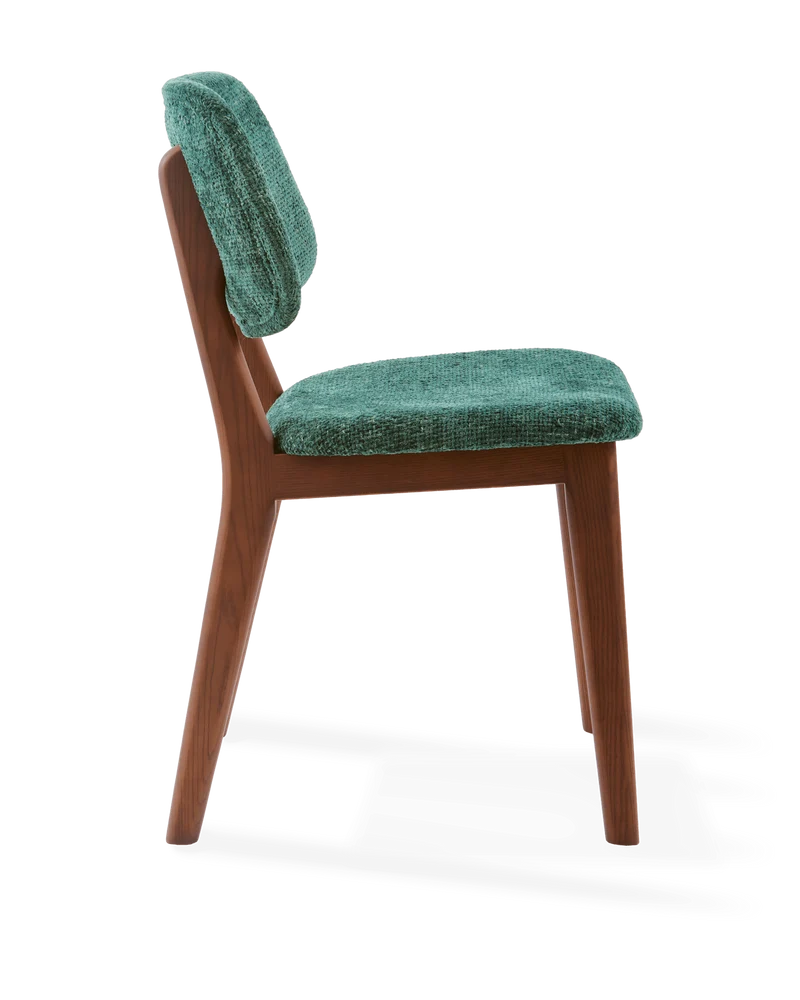 Chaise de salle à manger en tissu vert foncé et bois de frêne Greenish Happy Days - Pols Potten