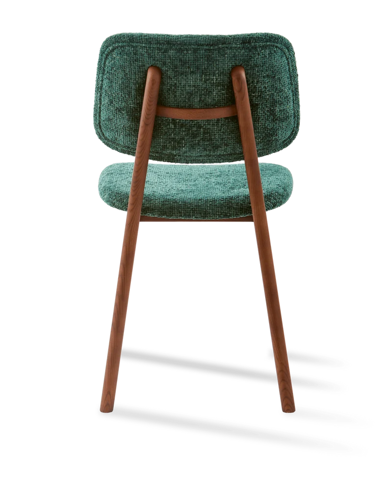 Chaise de salle à manger en tissu vert foncé et bois de frêne Greenish Happy Days - Pols Potten