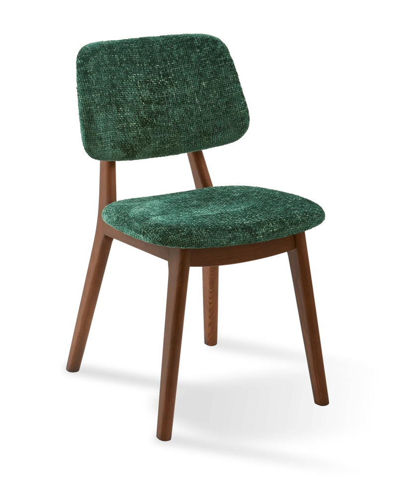 Chaise de salle à manger en tissu vert foncé et bois de frêne Greenish Happy Days - Pols Potten
