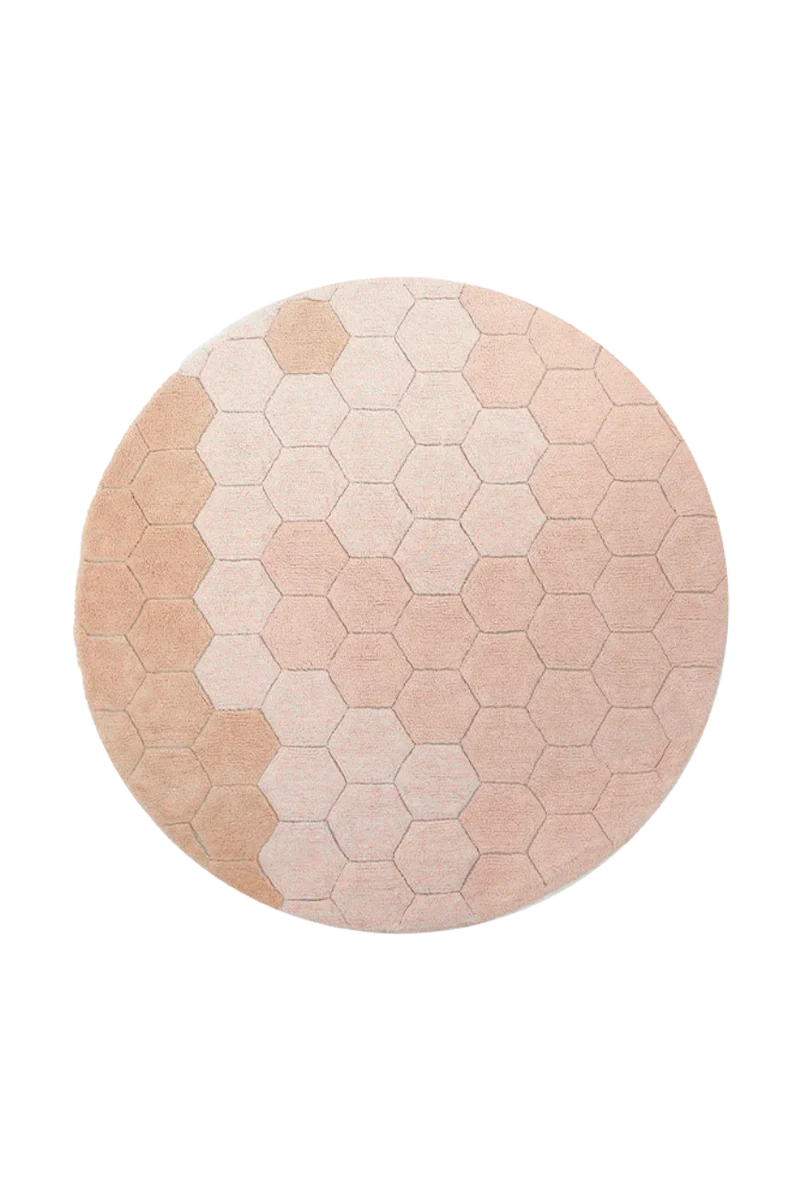 Lorena Canals Runder Teppich Honeycomb Rose