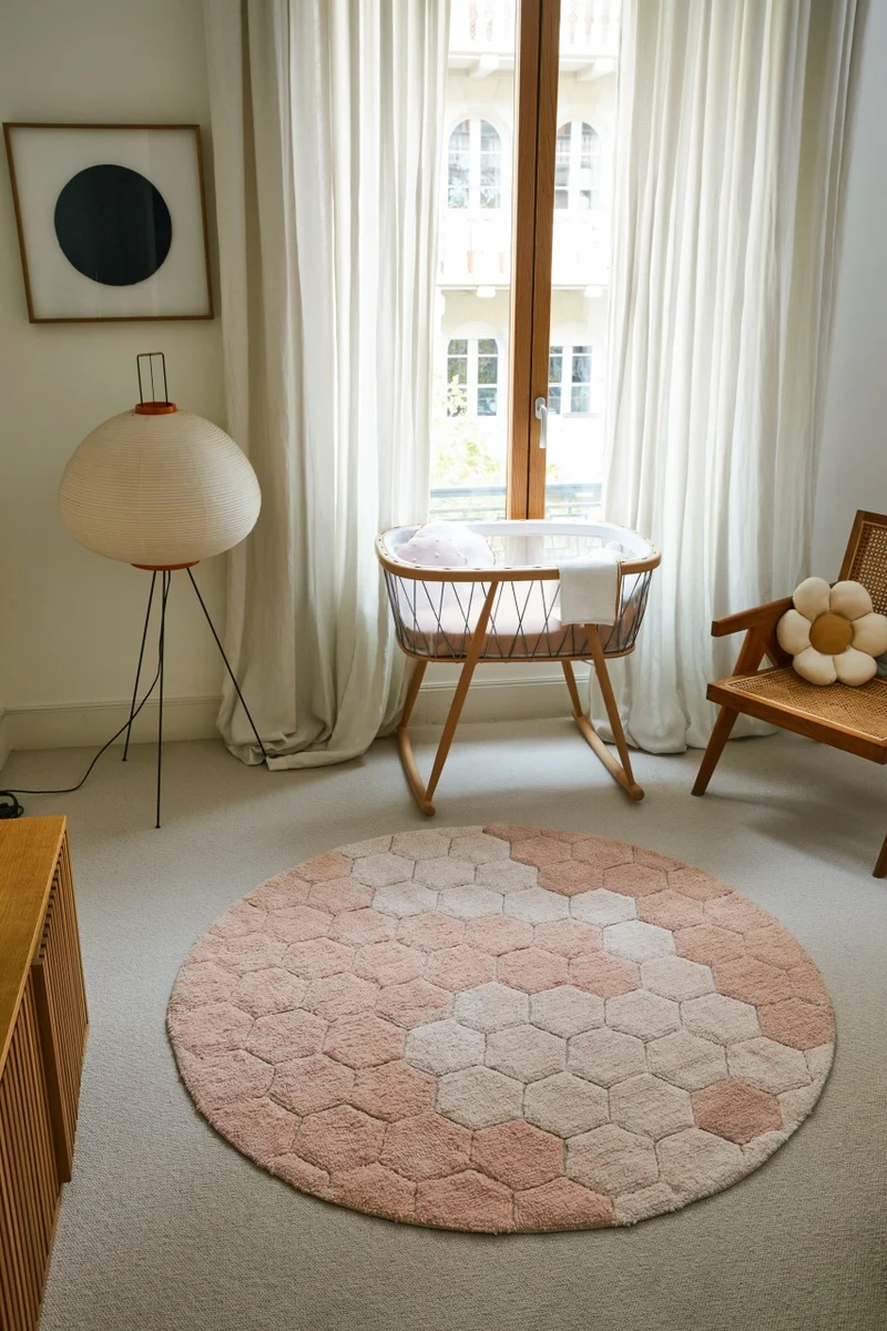 Lorena Canals Runder Teppich Honeycomb Rose