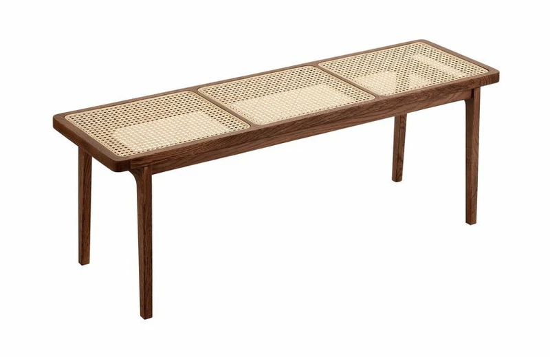 Banc en chêne fumé noir et cannage Le Roi - Norr11