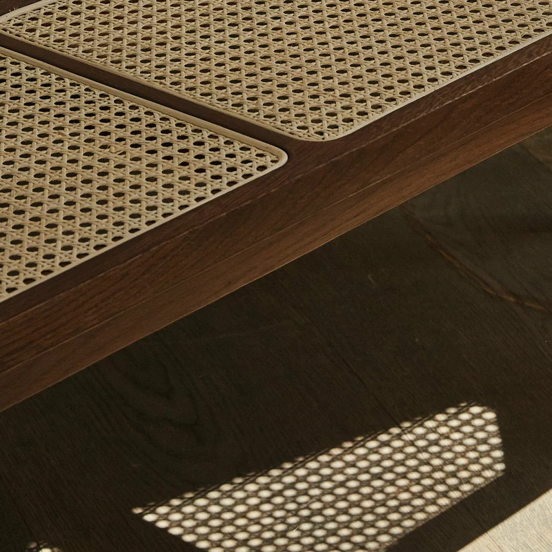 Banc en chêne fumé noir et cannage Le Roi - Norr11