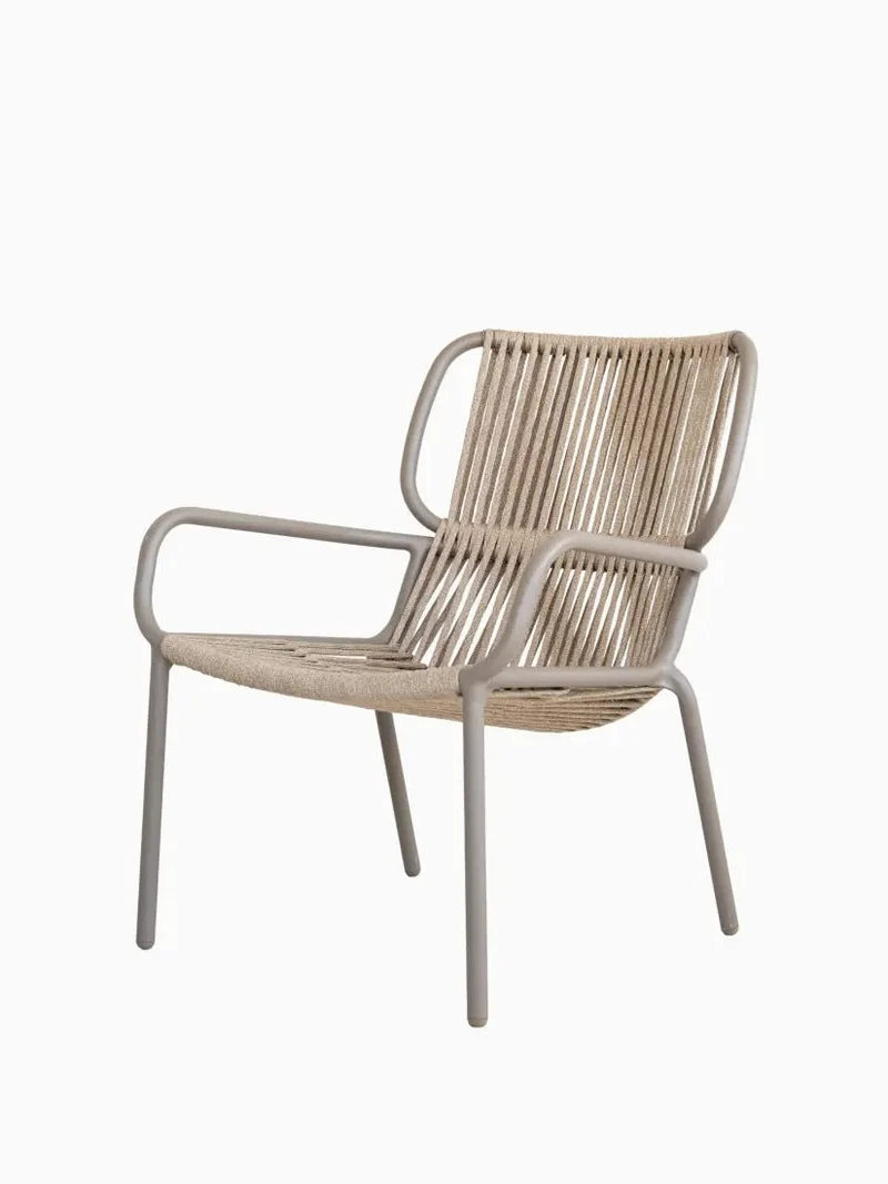 Chaise lounge en aluminium thermolaqué et corde sable 67x83cm Ribbon - Vincent Sheppard