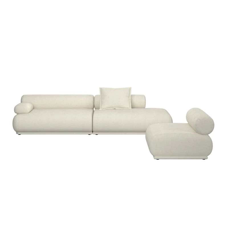 Canapé côté gauche en tissu beige 4,5 places Rembrandt - Zuiver