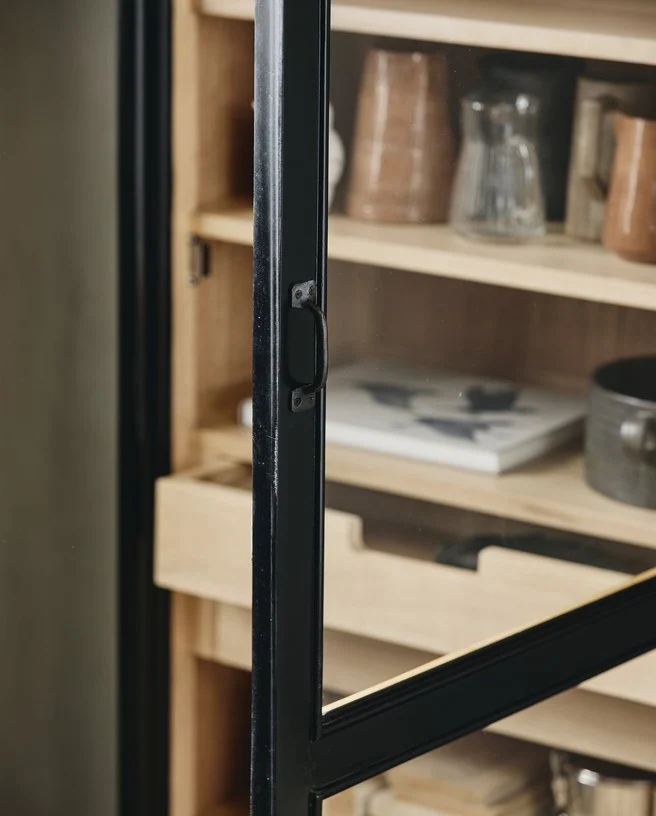 Armoire vitrine en bois noir 76x44x210cm Viva - Nordal