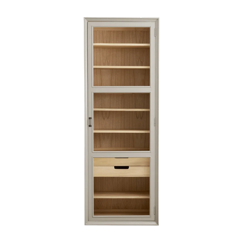 Armoire vitrine en bois gris 76x44x210cm Viva - Nordal