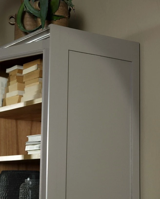 Armoire vitrine en bois gris 76x44x210cm Viva - Nordal