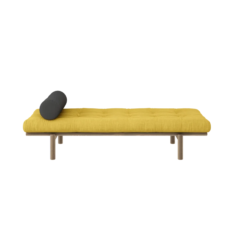 Lit de jour en pin massif avec matelas jaune miel 72x200cm Next - Karup Design
