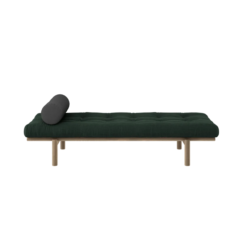 Lit de jour en pin massif avec matelas vert foncé 72x200cm Next - Karup Design