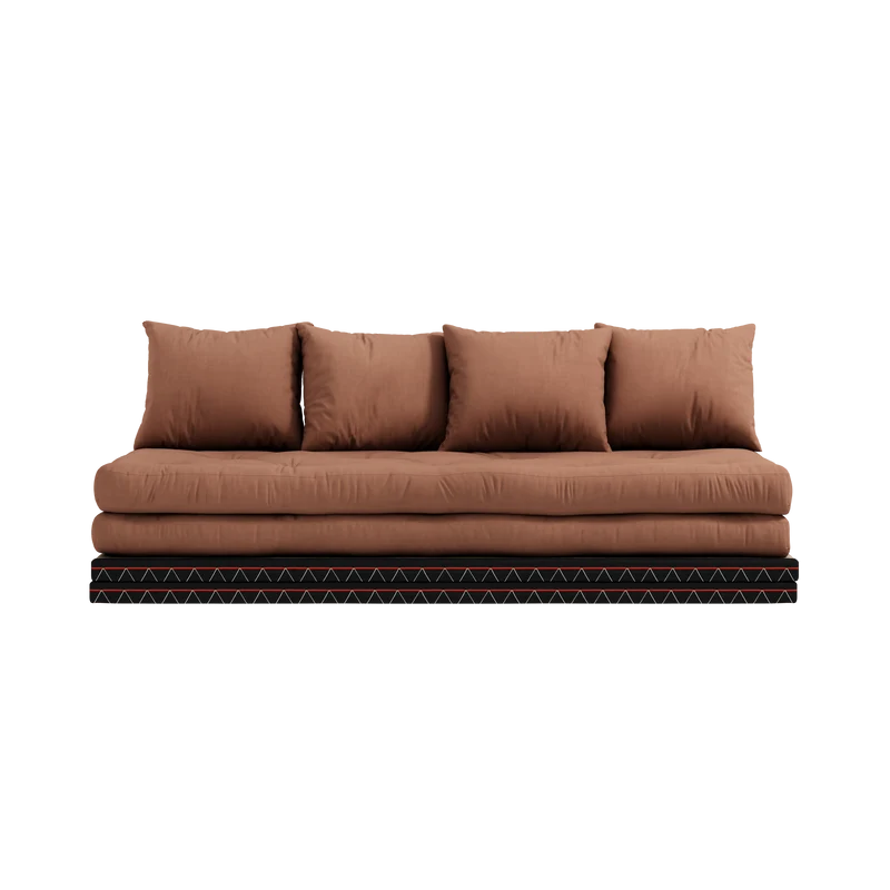 Canapé-lit avec 2 tatami et matelas marron argile 80x200cm Chico - Karup Design