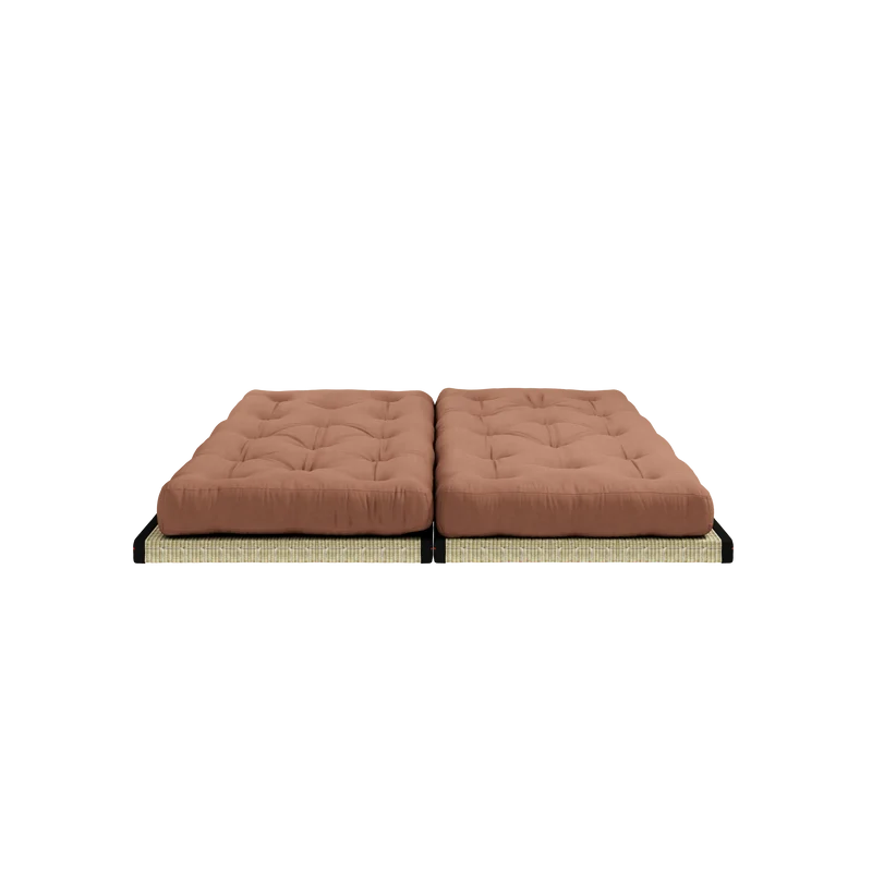 Canapé-lit avec 2 tatami et matelas marron argile 80x200cm Chico - Karup Design