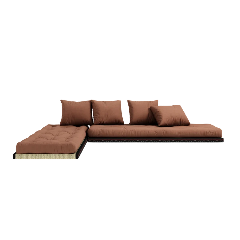 Canapé-lit avec 2 tatami et matelas marron argile 80x200cm Chico - Karup Design