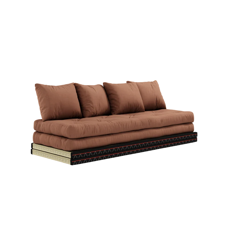 Canapé-lit avec 2 tatami et matelas marron argile 80x200cm Chico - Karup Design