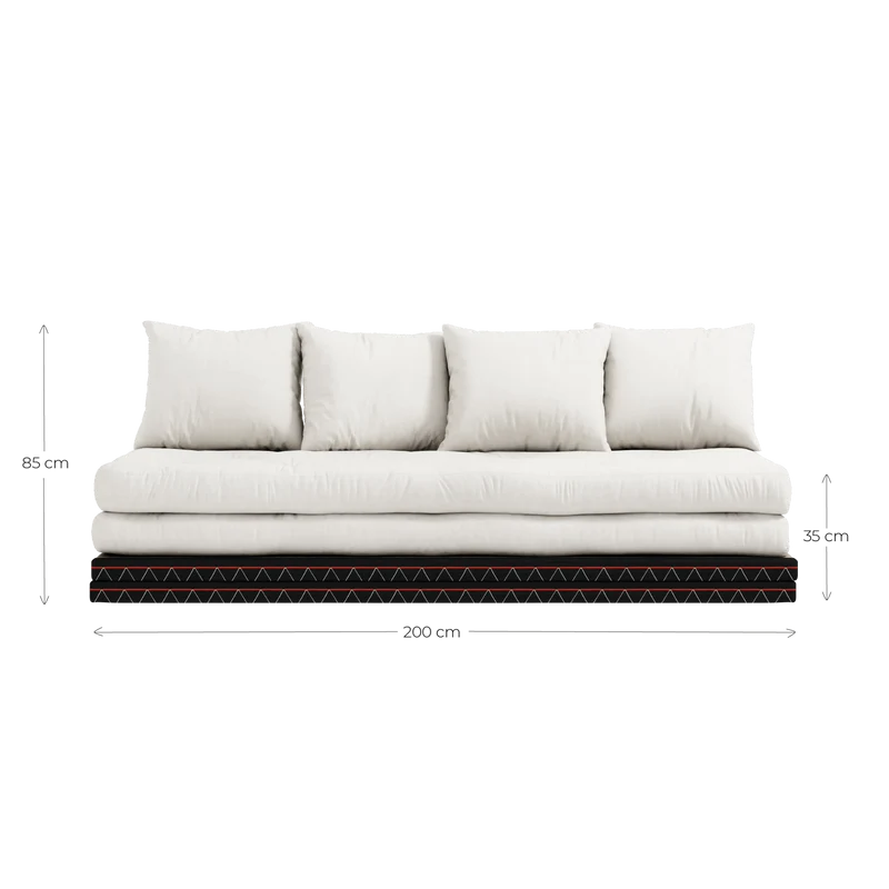 Canapé-lit avec 2 tatami et matelas marron argile 80x200cm Chico - Karup Design