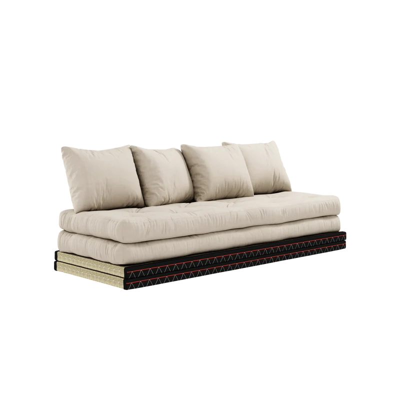 Canapé-lit avec 2 tatami et matelas beige 80x200cm Chico - Karup Design