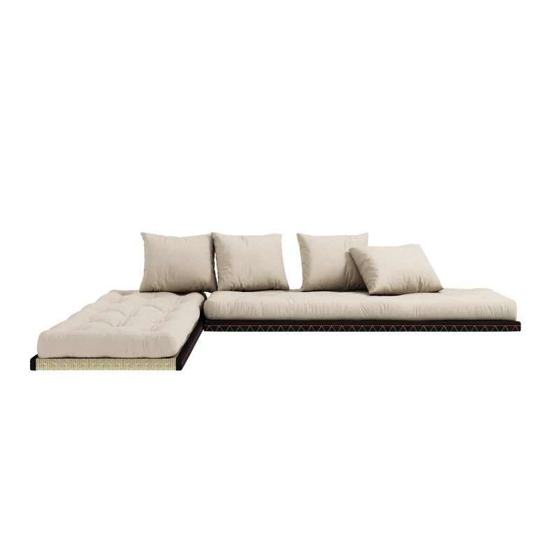 Canapé-lit avec 2 tatami et matelas beige 80x200cm Chico - Karup Design