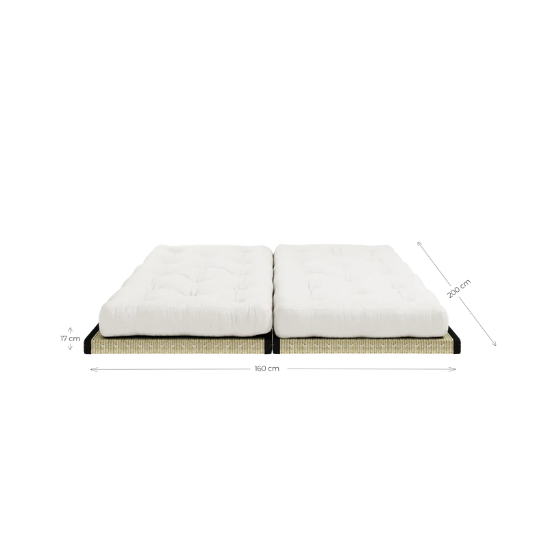 Canapé-lit avec 2 tatami et matelas beige 80x200cm Chico - Karup Design