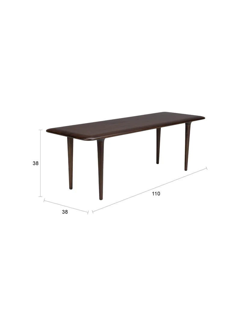 Table basse rectangulaire en bois massif foncé 110x38x38cm Elroy - Dutchbone