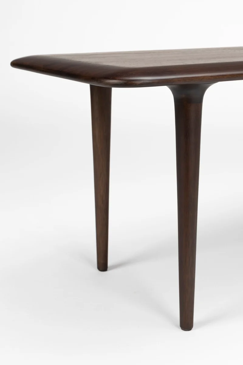 Table basse rectangulaire en bois massif foncé 110x38x38cm Elroy - Dutchbone
