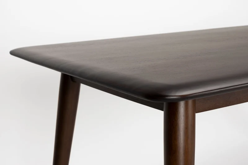 Table à manger rectangulaire en bois massif foncé 180x80x75cm Elroy - Dutchbone