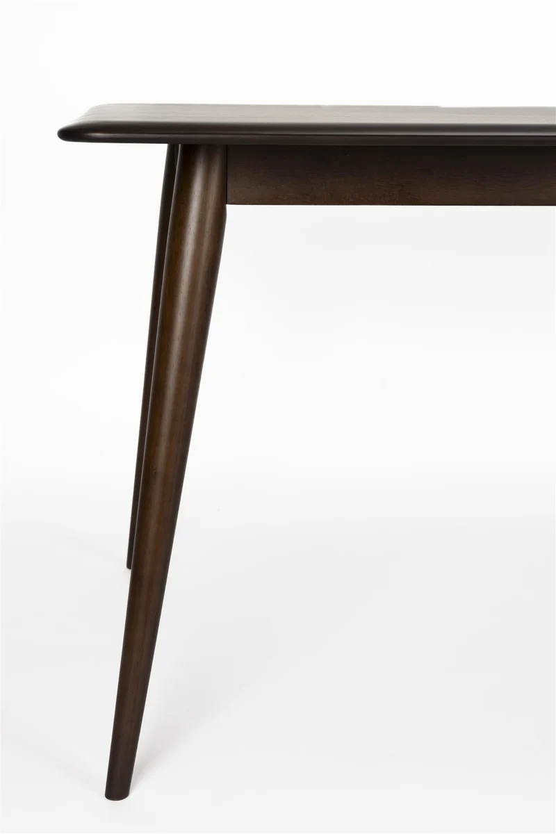 Table à manger rectangulaire en bois massif foncé 180x80x75cm Elroy - Dutchbone