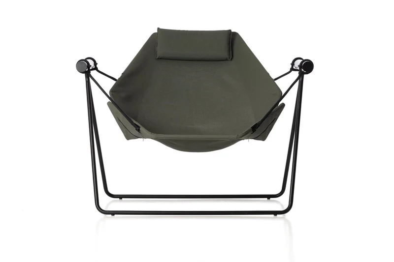 Balancelle en inox noir et tissu vert 95x110x78cm Hamaka - Airborne