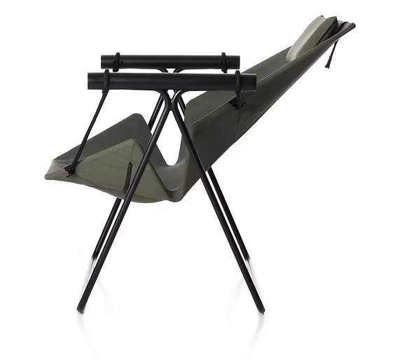 Balancelle en inox noir et tissu vert 95x110x78cm Hamaka - Airborne