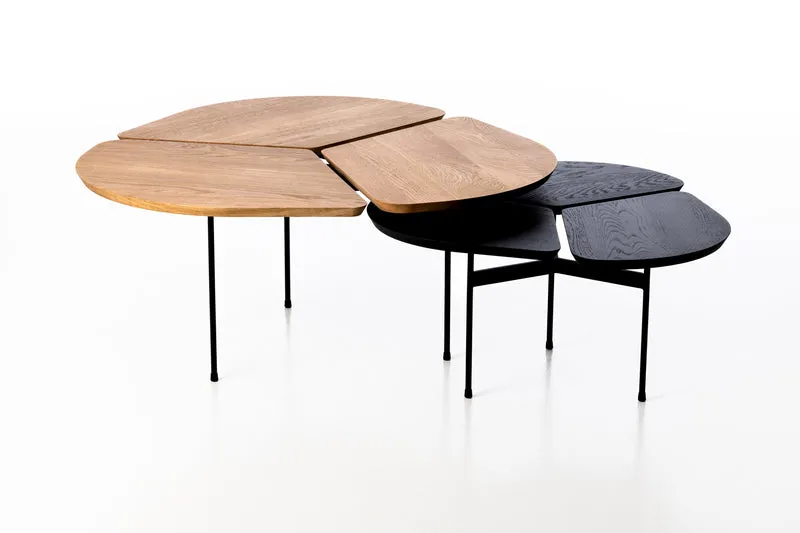 Table basse ronde en inox noire 70×70x36 cm Miss Trèfle S - Airborne
