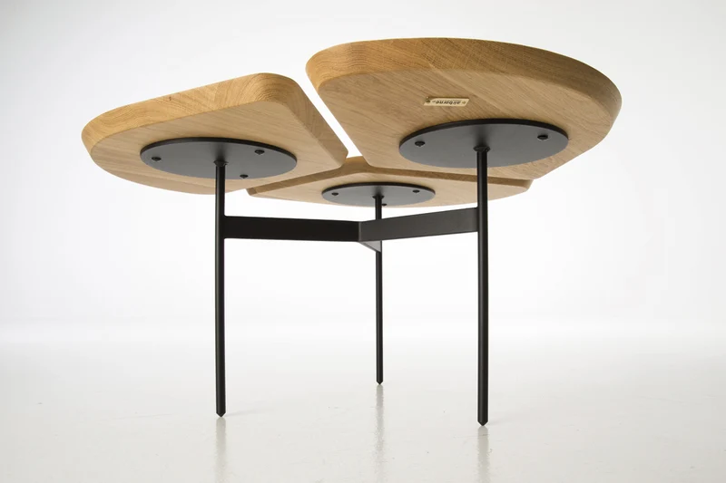 Table basse ronde en inox noire 70×70x36 cm Miss Trèfle S - Airborne