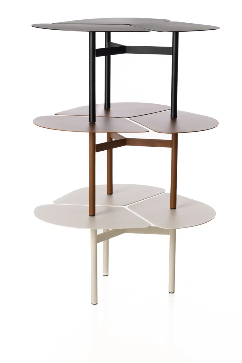 Table basse ronde en inox noire 70×70x36 cm Miss Trèfle S - Airborne