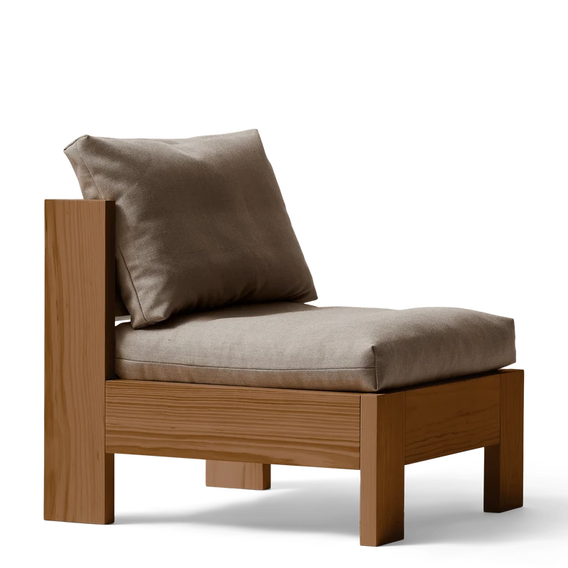 Fauteuil en pin foncé et laine britannique peignée marron 65x72,5x62,5cm Icon - Form&Refine