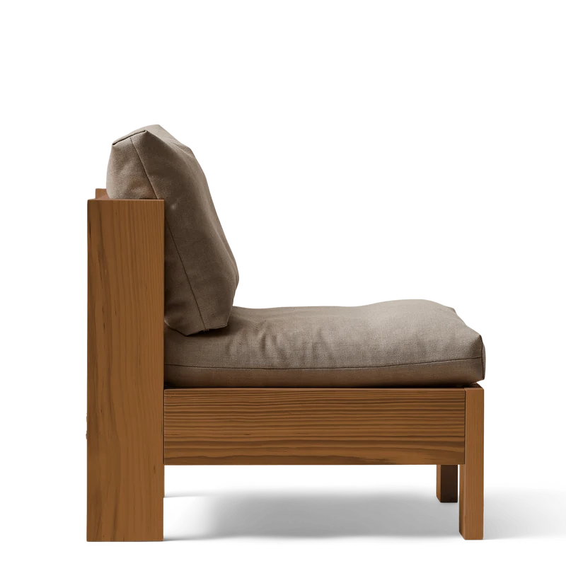Fauteuil en pin foncé et laine britannique peignée marron 65x72,5x62,5cm Icon - Form&Refine