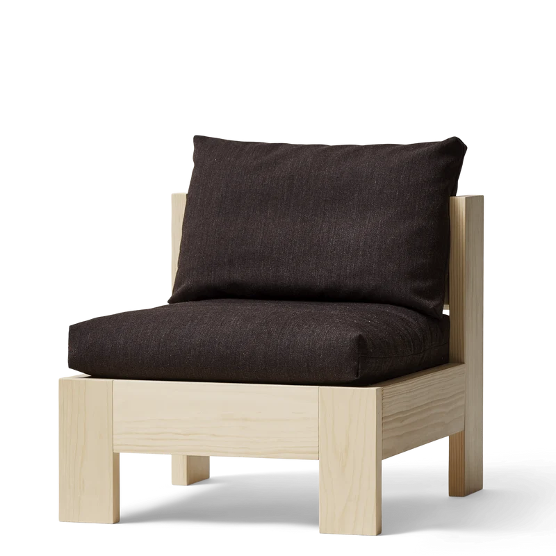 Fauteuil en pin et laine britannique peignée 65x72,5x62,5cm Icon - Form&Refine