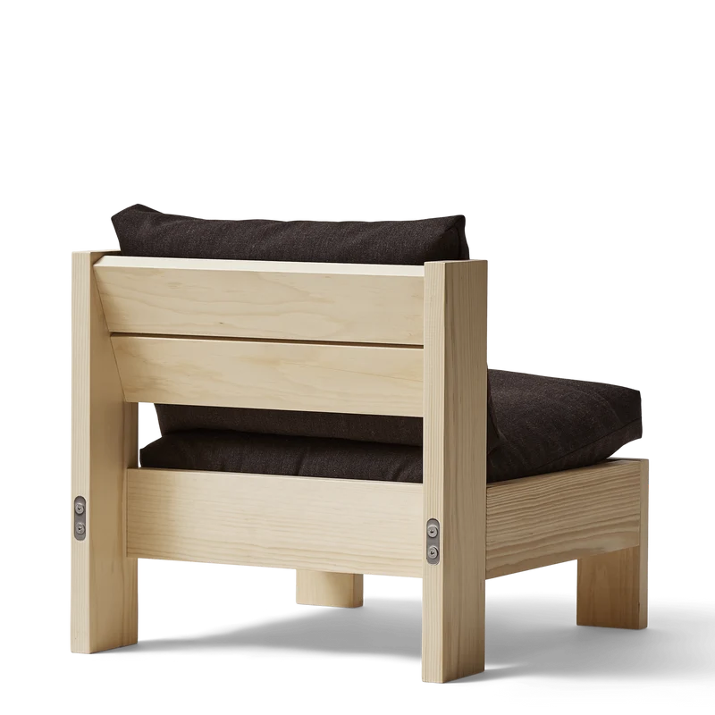Fauteuil en pin et laine britannique peignée 65x72,5x62,5cm Icon - Form&Refine